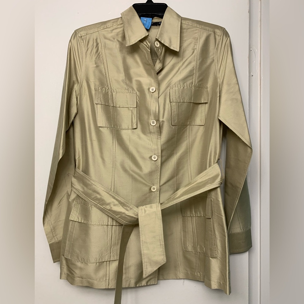 GOSSIP GOLD SILK JACKET, elegant, belted, holiday,party,travel,dressy,slimming🤩💃